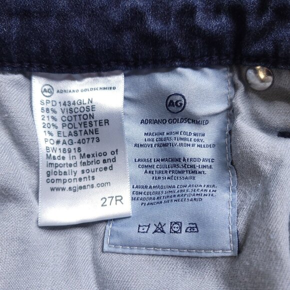 AG Womens The Prima Cigarette Leg Jeans 27R Low Rise Dark Wash Stretch - Picture 8 of 8